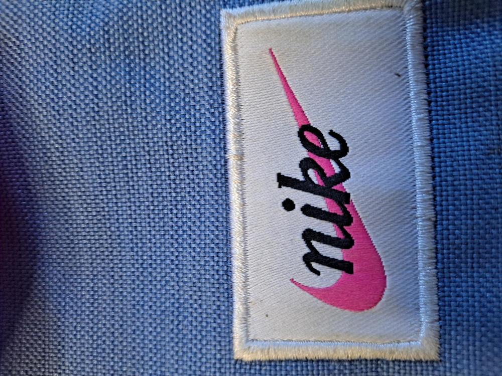 Nike 2 Tone Blue Mini Backpack Shoulder Bag Purse With Pink Strap - Picture 4 of 6